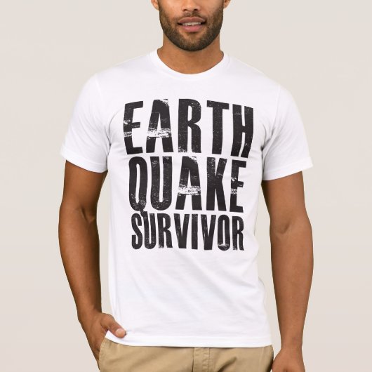 Aardbeving Survivor - zwart T-shirt (Voorkant)