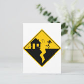 Aardbeving Waarschuwing Merchandise and Clothing Briefkaart (Staand voorkant)