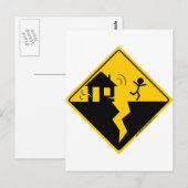Aardbeving Waarschuwing Merchandise and Clothing Briefkaart (Voorkant / Achterkant)