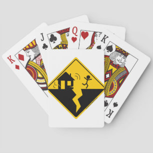 Aardbeving Waarschuwing Merchandise and Clothing Pokerkaarten