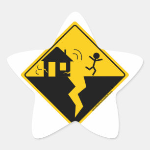 Aardbeving Waarschuwing Merchandise and Clothing Ster Sticker