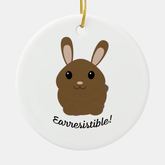 Aardbevingbare Bunny Keramisch Ornament (Voorkant)