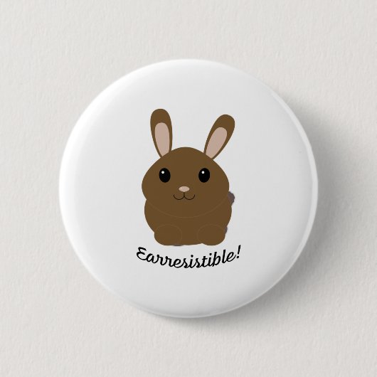 Aardbevingbare Bunny Ronde Button 5,7 Cm (Voorkant)