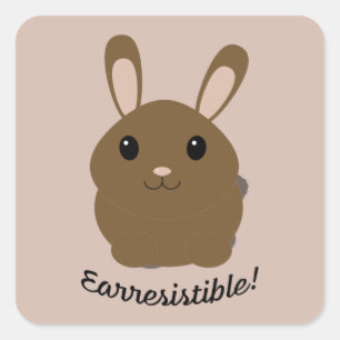 Aardbevingbare Bunny Vierkante Sticker