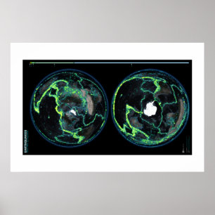 Aardbevingen sinds 1898, wereldwijd Uitzicht Poster