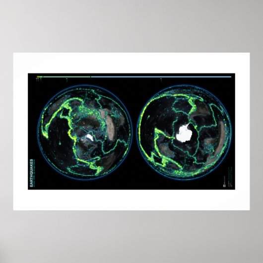 Aardbevingen sinds 1898, wereldwijd Uitzicht Poster (Voorkant)