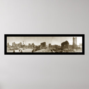 Aardbevingsschade SF CA Foto 1906 Poster