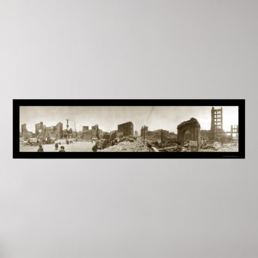 Aardbevingsschade SF CA Foto 1906 Poster (Voorkant)