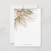 Aardbevruchte Pampas Grass Floral Wedding Bridal Bedankkaart (Achterkant)