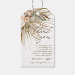 Aardbevruchte Pampas Grass Floral Wedding Bridal Cadeaulabel