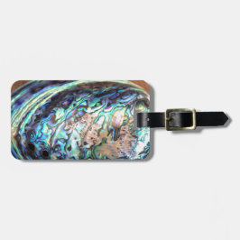 Aardblauw en groene schelpdieren bagagelabel