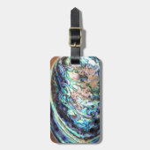 Aardblauw en groene schelpdieren bagagelabel (Voorkant verticaal)