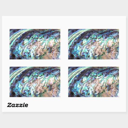 Aardblauw en groene schelpdieren rechthoekige sticker (Vel)