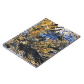 Aardblauw zwart goud Abstracte chaos Notitieboek (Linkerzijde)