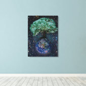 Aardboom van het leven canvas afdruk (Insitu (Houten vloer))