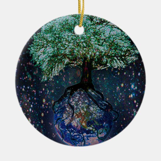 Aardboom van het leven keramisch ornament (Voorkant)