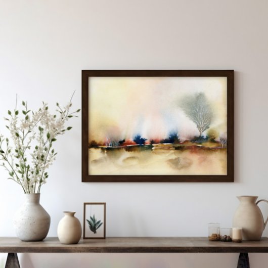 Aardbruin Abstract Surreal Landscape Art Poster