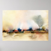 Aardbruin Abstract Surreal Landscape Art Poster (Voorkant)