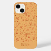 Aardbruin Herfst paddenstoelenpatroon Case-Mate iPhone Case (Achterkant)