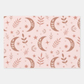 Aardbruin maanpatroon op room inpakpapier vel (Voorkant 2)