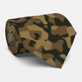 Aardbruin, zwart camouflage camo patroon stropdas (Opgerold)