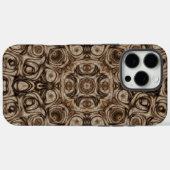 Aardbruine Spiraalmandala met Houtnerfeffect Case-Mate iPhone Case (Achterkant (horizontaal))