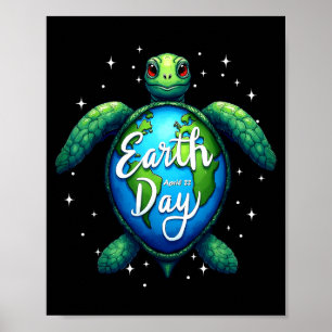 Aarddag 2025 Herstel Aarde Zee Aarddag Schildpad  Poster