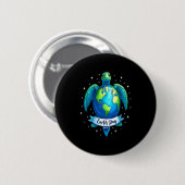 Aarddag 2025 Herstel Aarde Zee Aarddag Schildpad Ronde Button 5,7 Cm (Voorkant /achterkant)