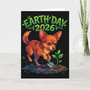 Aarddag 2026 Schattige Chihuahua-hond die Boom Pla Kaart