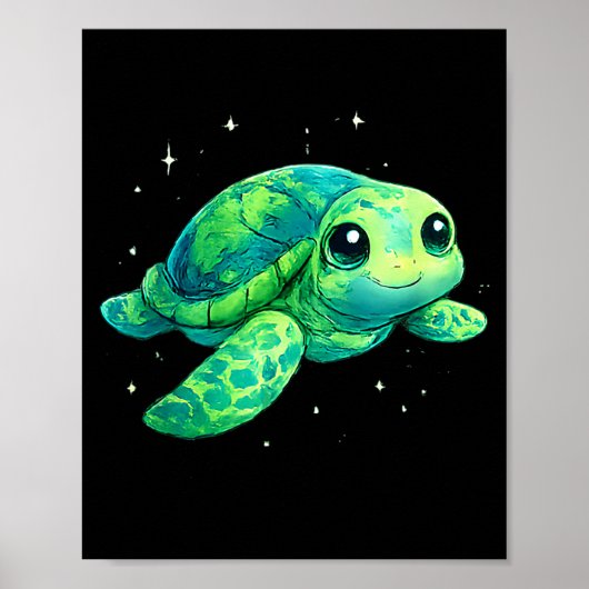 Aarddag 2026 zeeschildpad kunst poster (Voorkant)