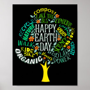 Aarddag boom red aarde inspiratie  poster