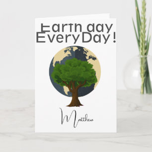Aarddag Elke Dag Ga Groen Ons Planeet Red T-Shirt Kaart