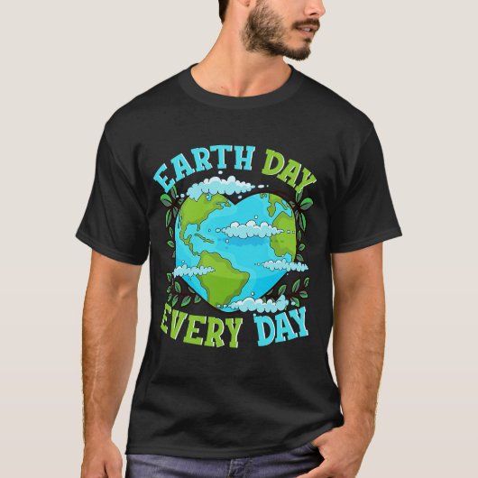 Aarddag Elke Dag Hartvormige Wereld T-shirt (Voorkant)