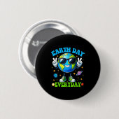 Aarddag elke dag milieu recycle planeet mannen ronde button 5,7 cm (Voorkant /achterkant)