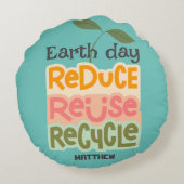 aarddag , ga groen , eenvoudige elegante wetenscha rond kussen (Achterkant)