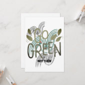 aarddag , groene kunst eenvoudige elegante wetensc kaart (Voorkant / Achterkant in situ)