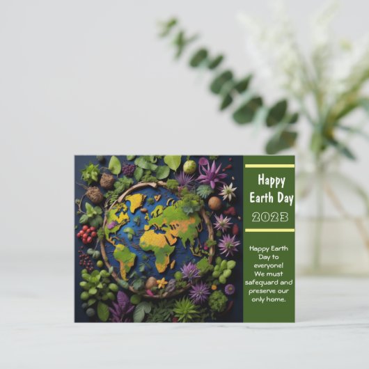 Aarddag groeten briefkaart (Staand voorkant)