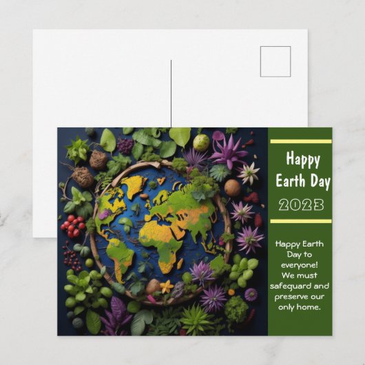 Aarddag groeten briefkaart (Voorkant / Achterkant)