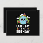 Aarddag is mijn verjaardag Leuke planeet Natuur Briefkaart (Voorkant / Achterkant)