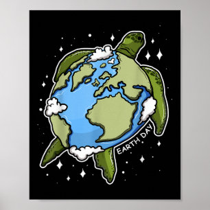 Aarddag Schildpad Aarde Wereld Milieubescherming Poster
