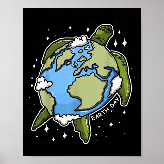 Aarddag Schildpad Aarde Wereld Milieubescherming Poster (Voorkant)