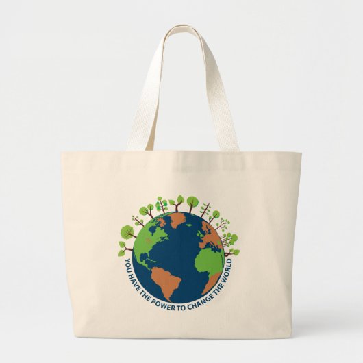 Aarddag Verander De Wereld Citaat Grote Tote Bag (Voorkant)