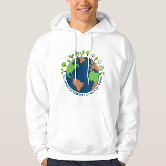 Aarddag Verander De Wereld Citaat Hoodie (Voorkant)