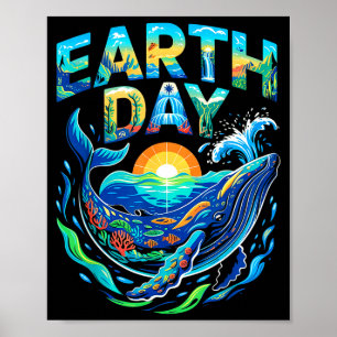 Aarddag walvis oceaan natuurbehoud natuur kunst poster