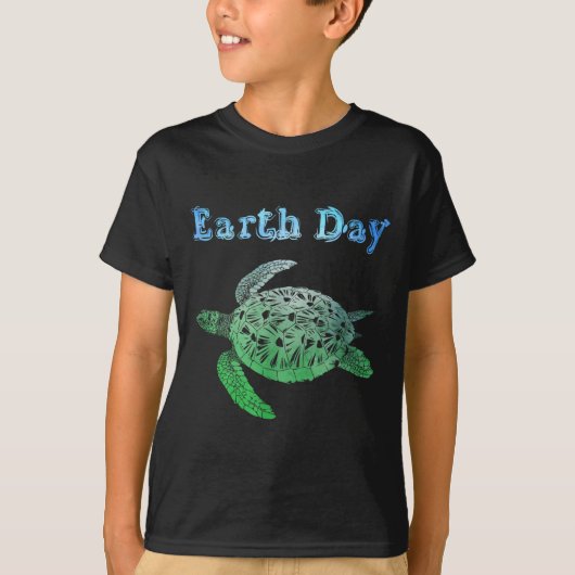 Aarddag zeeschildpad t-shirt (Voorkant)