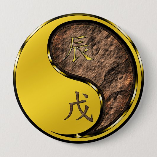 Aarddraak Ronde Button 4,0 Cm (Voorkant)