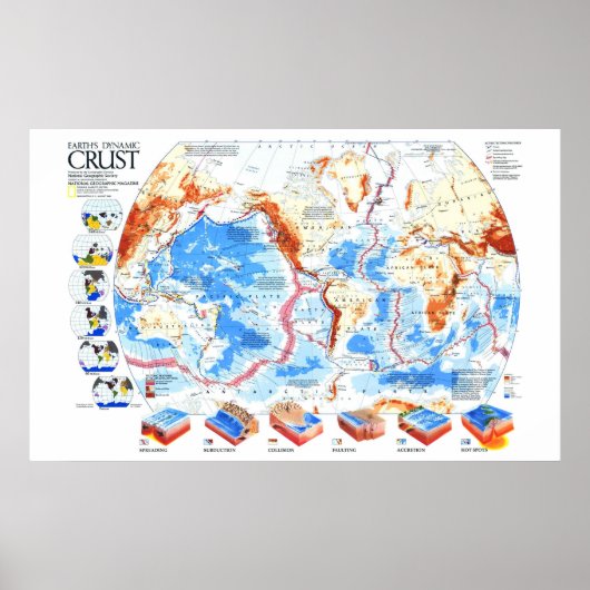 " Aarde: 1985/1985 - Dynamic Crust Map... Poster (Voorkant)