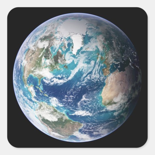 Aarde 2 vierkante sticker (Voorkant)