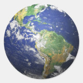 Aarde - 3D-effect Ronde Sticker (Voorkant)