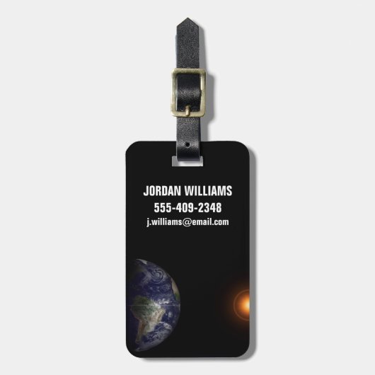 Aarde aan de Equinox. Bagagelabel (Voorkant verticaal)